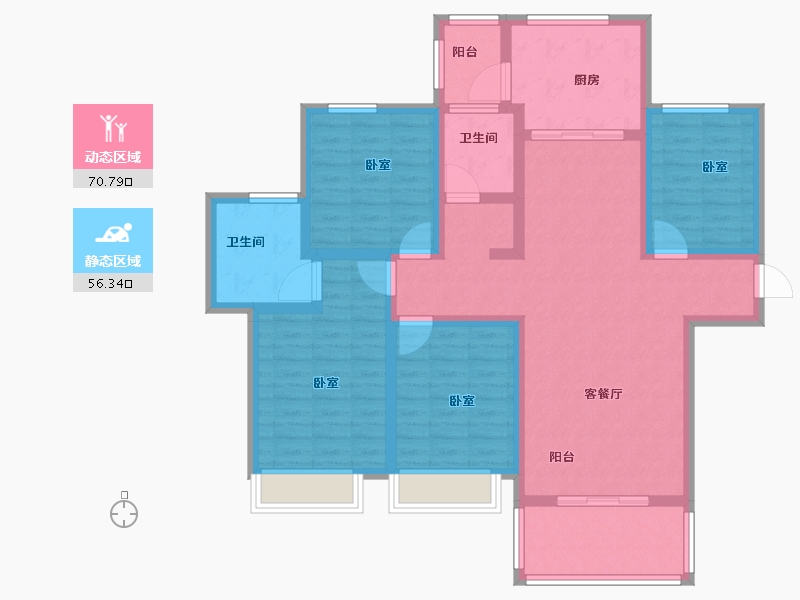 河南省-新乡市-靖业格林小镇-112.58-户型库-动静分区