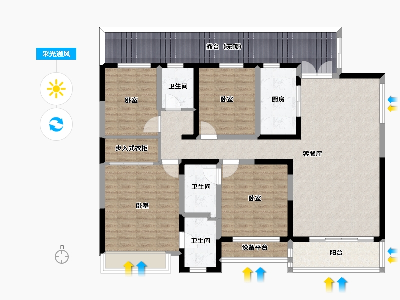 河南省-郑州市-中建·林溪上郡-133.49-户型库-采光通风