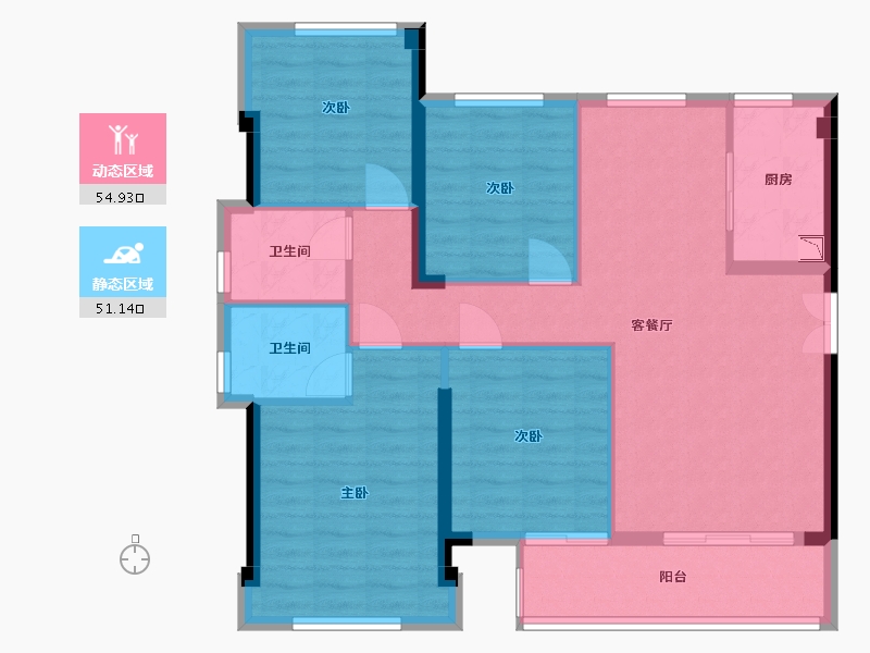 福建省-福州市-汉昇观澜-95.51-户型库-动静分区