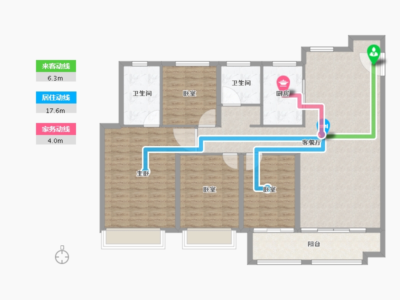 山东省-滨州市-中梁·壹号院-126.00-户型库-动静线