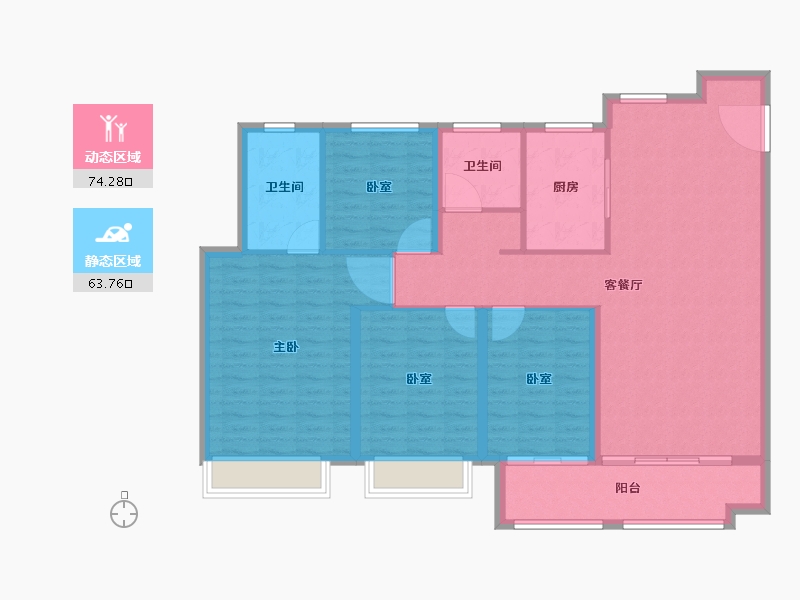 山东省-滨州市-中梁·壹号院-126.00-户型库-动静分区