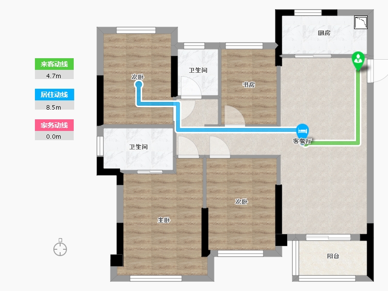 福建省-福州市-金辉优步悦山-82.00-户型库-动静线