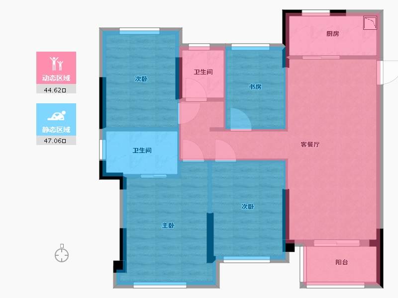 福建省-福州市-金辉优步悦山-82.00-户型库-动静分区