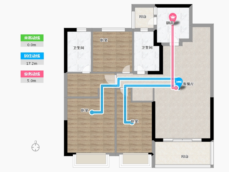 浙江省-绍兴市-绍兴恒大珺睿府-102.00-户型库-动静线