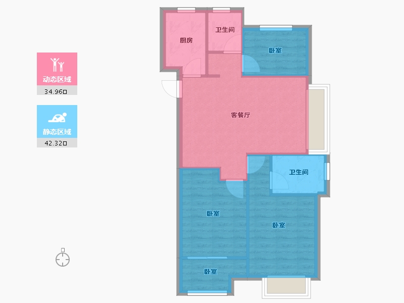 浙江省-嘉兴市-鸿翔百合园-69.99-户型库-动静分区