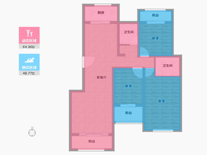 河南省-郑州市-民安城市之光-100.90-户型库-动静分区