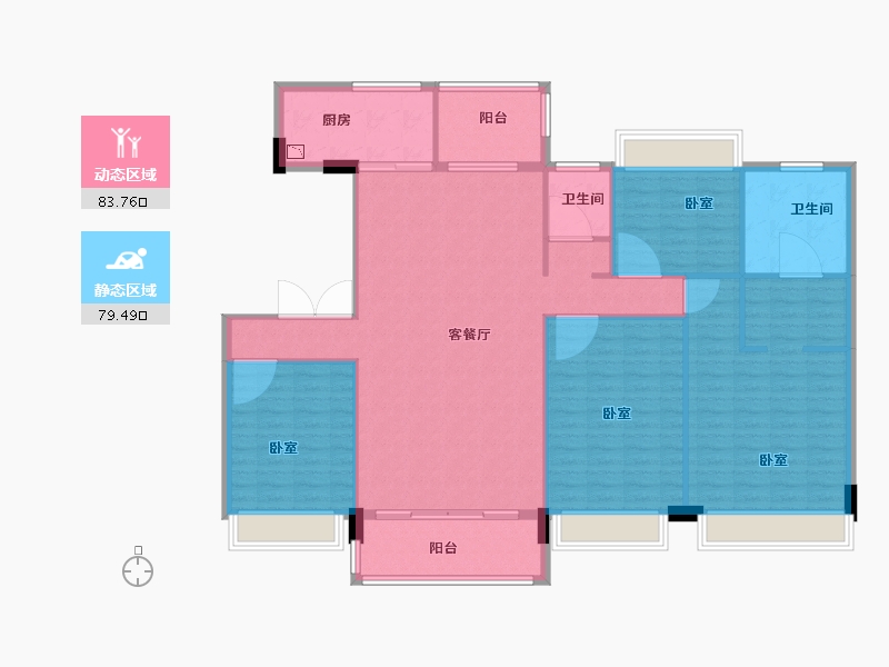 河南省-洛阳市-碧桂园天誉-150.01-户型库-动静分区