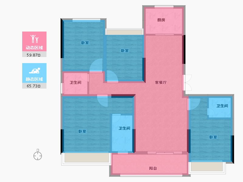 浙江省-绍兴市-永利天泽府-112.00-户型库-动静分区