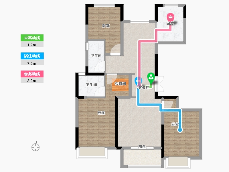 河南省-郑州市-世茂福晟南山府-101.00-户型库-动静线