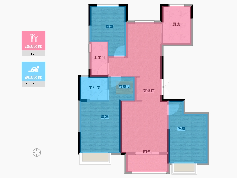 河南省-郑州市-世茂福晟南山府-101.00-户型库-动静分区