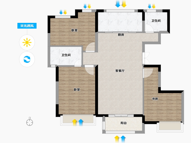 山东省-德州市-红烨・一品-109.00-户型库-采光通风