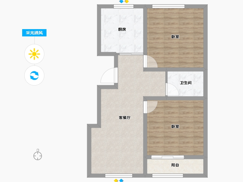 山东省-德州市-水岸豪廷-68.00-户型库-采光通风