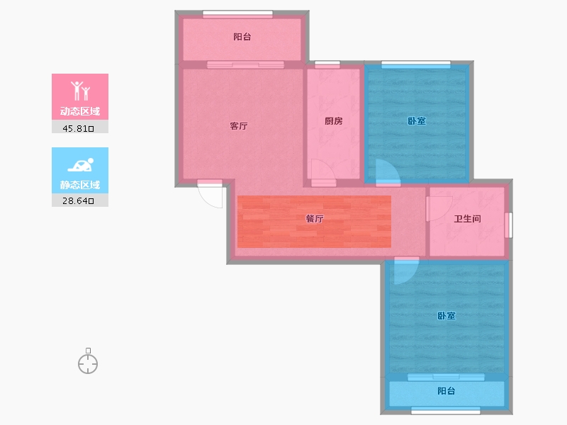 山东省-烟台市-天赐椿城一期-66.00-户型库-动静分区