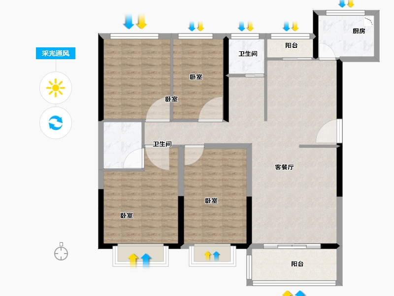 河南省-洛阳市-尚品1号-114.14-户型库-采光通风