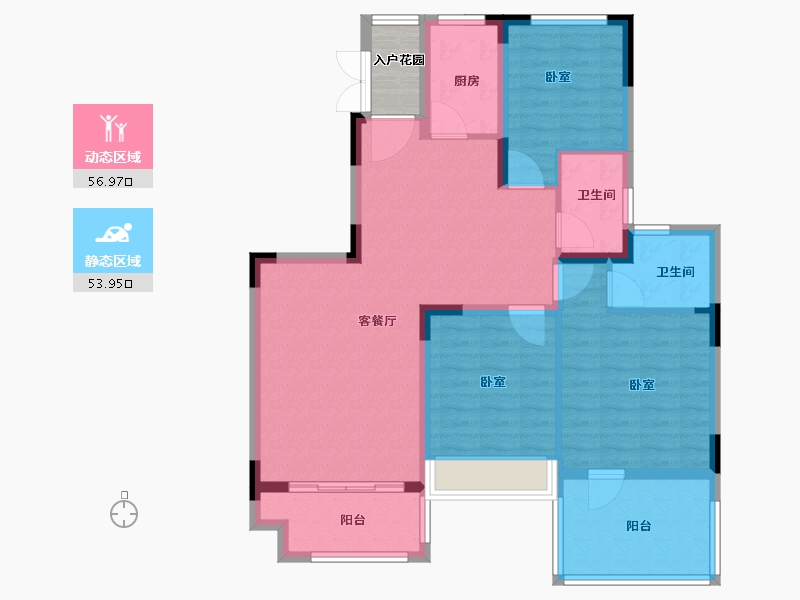 河南省-郑州市-恒大山水城-102.38-户型库-动静分区