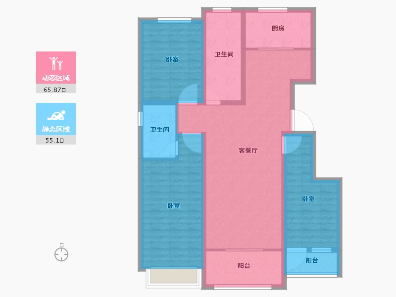 山东省-滨州市-运通嘉苑-108.00-户型库-动静分区