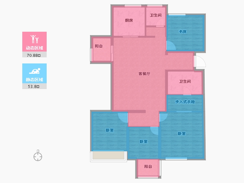 河南省-郑州市-绿城明月江南-112.00-户型库-动静分区