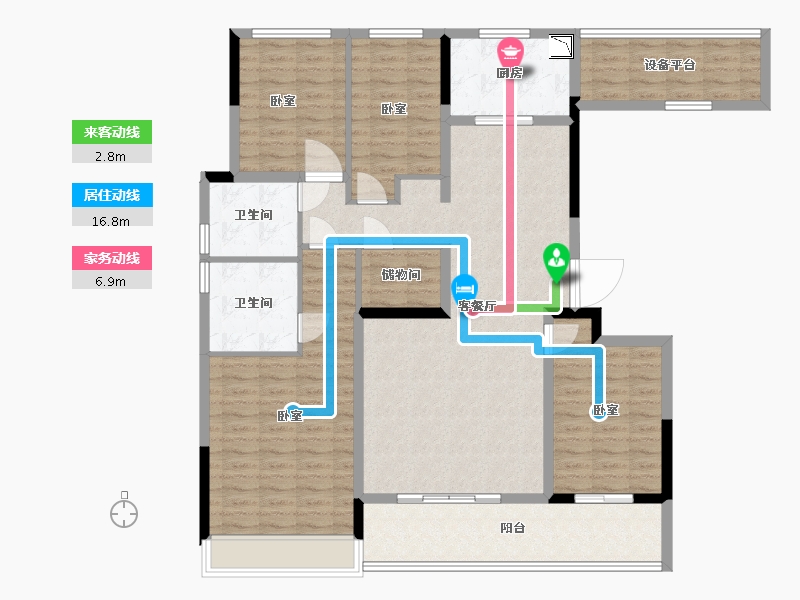 浙江省-绍兴市-武地融创奥璟园-135.49-户型库-动静线