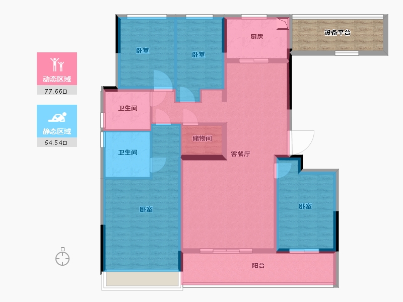 浙江省-绍兴市-武地融创奥璟园-135.49-户型库-动静分区