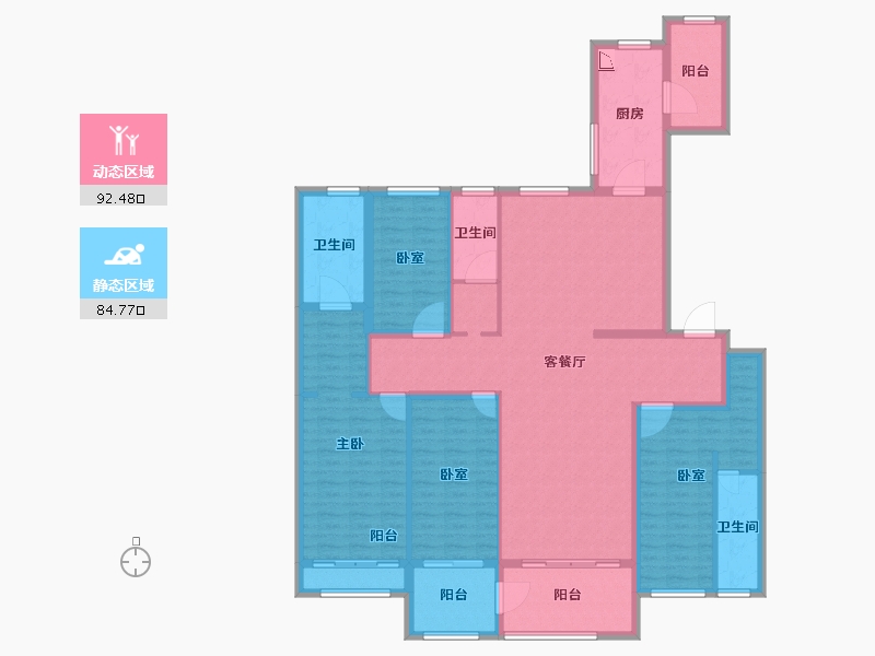 山东省-滨州市-京博·翡王府-159.71-户型库-动静分区