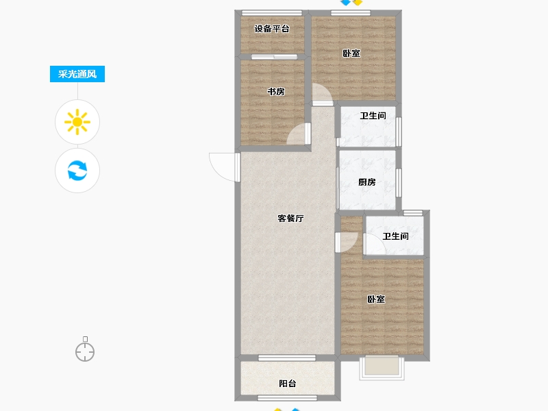 河南省-安阳市-润安文和苑-104.00-户型库-采光通风