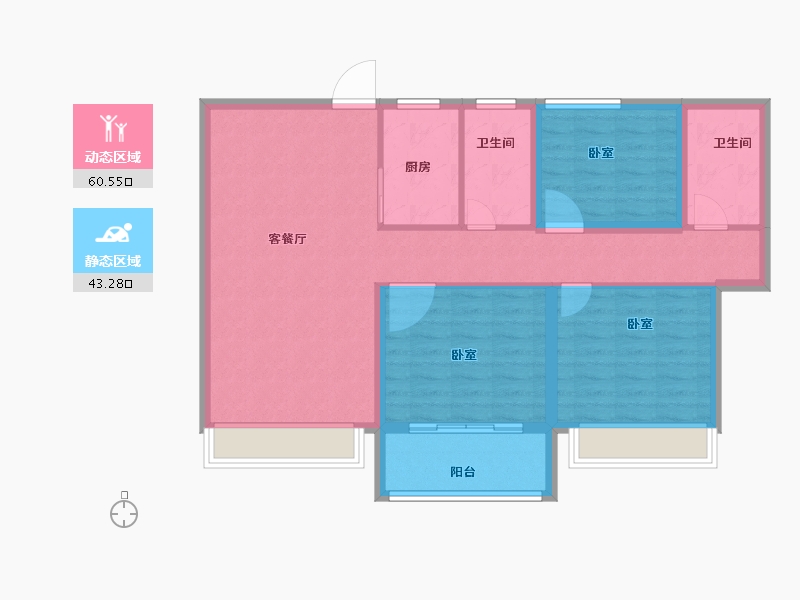 河南省-安阳市-光明嘉苑-93.34-户型库-动静分区