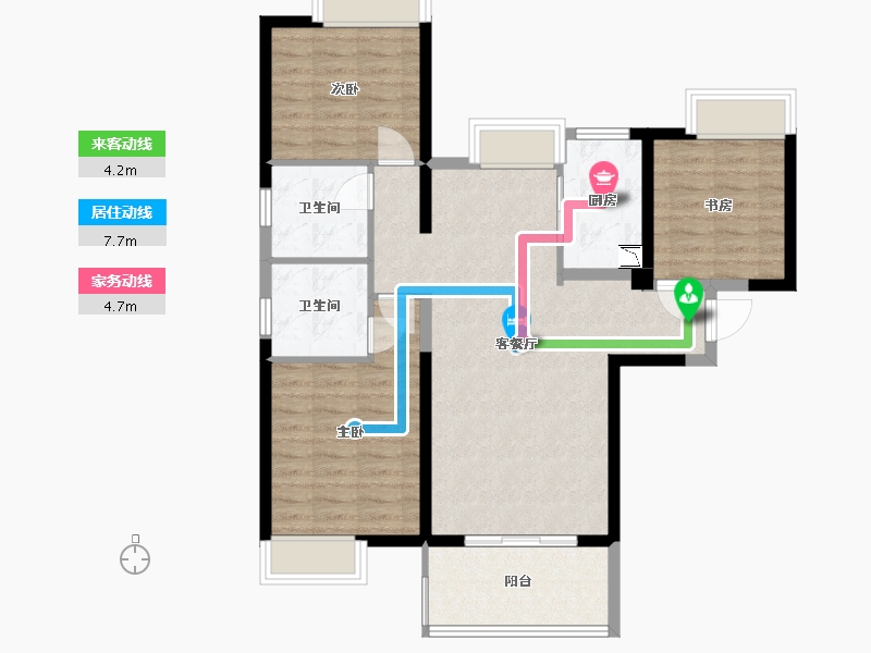 福建省-福州市-琅岐山语城-87.99-户型库-动静线