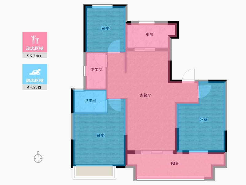 河南省-洛阳市-建业中州上院-90.04-户型库-动静分区