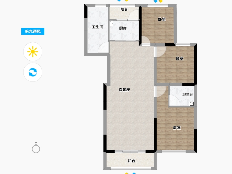 河南省-洛阳市-洛浦金苑-97.81-户型库-采光通风