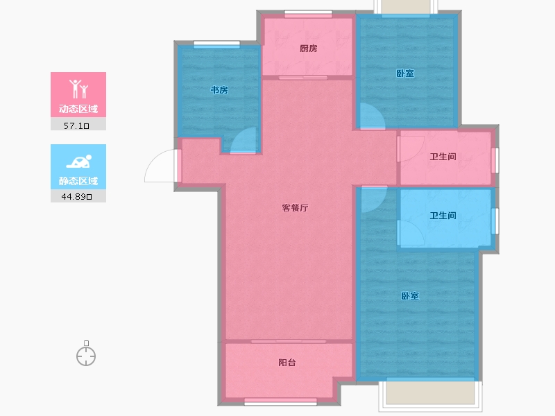 河南省-安阳市-立成桃源艺境-92.45-户型库-动静分区