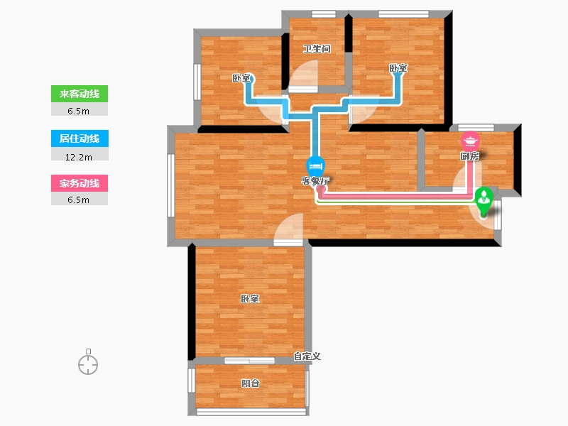 河南省-郑州市-佳源·名门橙邦-85.66-户型库-动静线