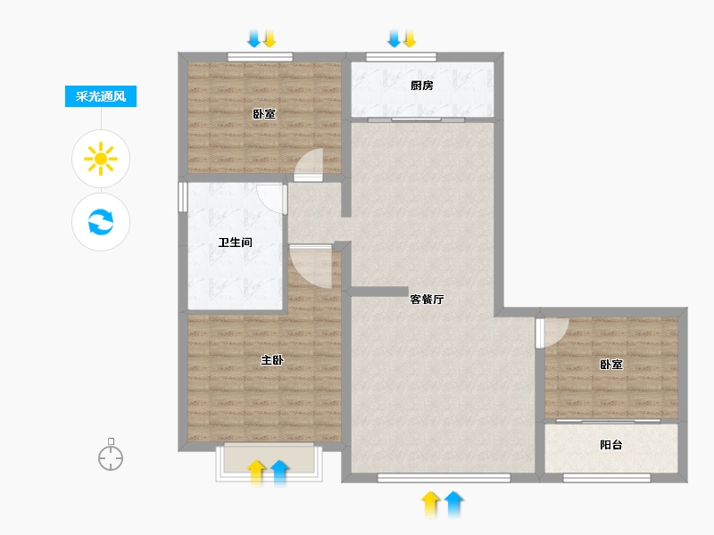 山东省-滨州市-运通嘉苑-112.00-户型库-采光通风