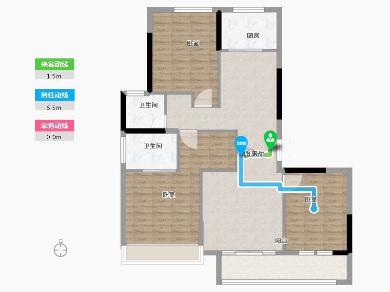 浙江省-绍兴市-永利天泽府-107.00-户型库-动静线