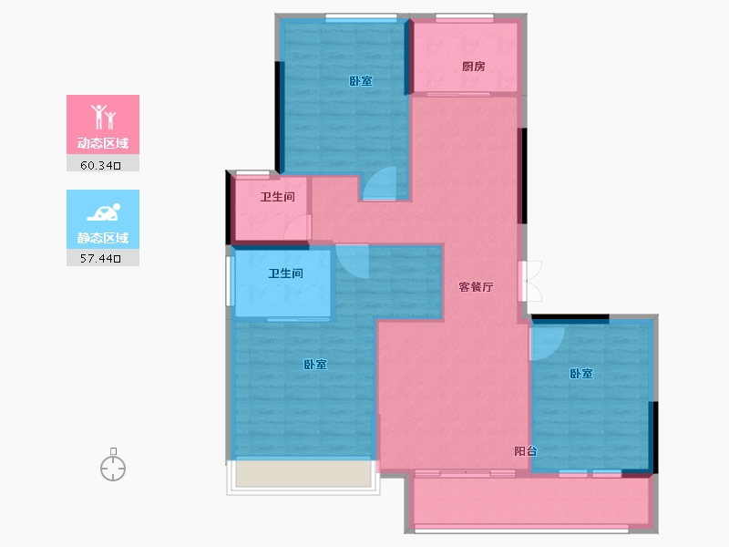 浙江省-绍兴市-永利天泽府-107.00-户型库-动静分区