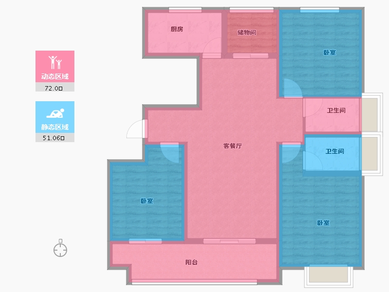 河南省-洛阳市-夏都水岸-110.21-户型库-动静分区