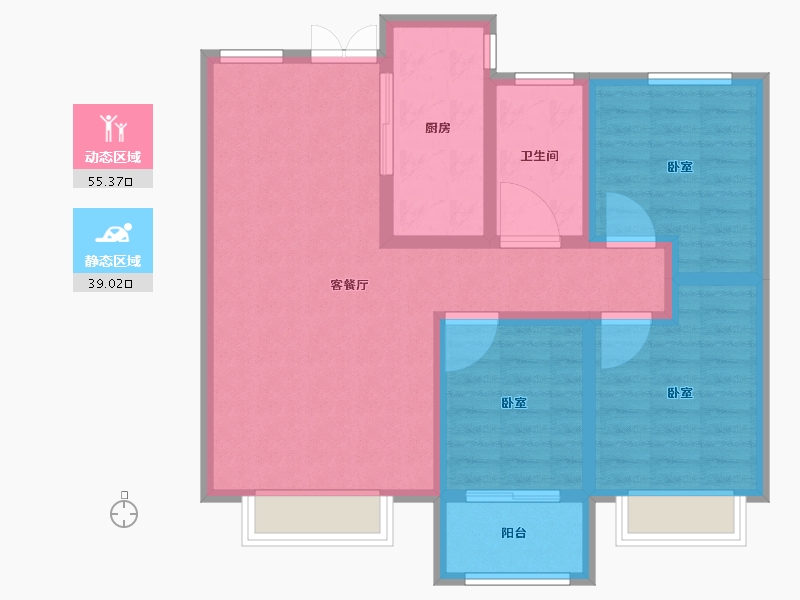 山东省-滨州市-金城国际-83.99-户型库-动静分区