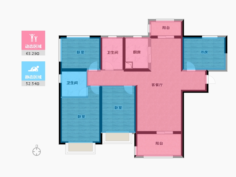 河南省-郑州市-信保十里樾-102.02-户型库-动静分区