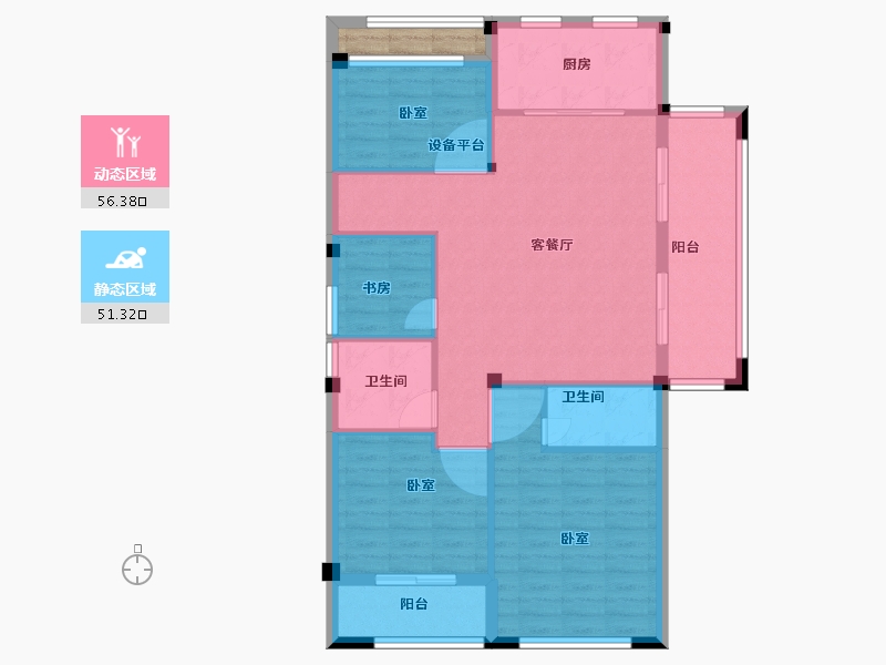 浙江省-绍兴市-瑞泽家园-99.69-户型库-动静分区