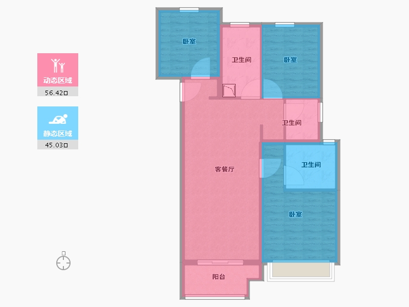 河南省-郑州市-天伦城-91.00-户型库-动静分区