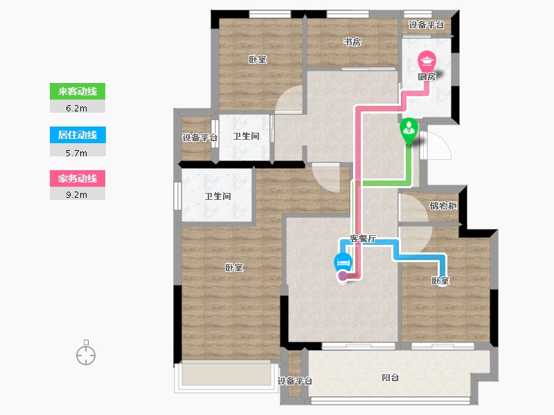 浙江省-绍兴市-和成未来派-99.99-户型库-动静线