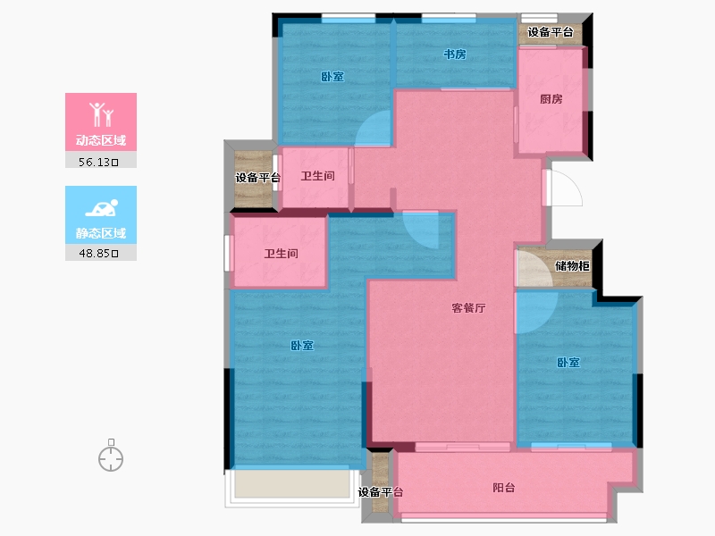 浙江省-绍兴市-和成未来派-99.99-户型库-动静分区