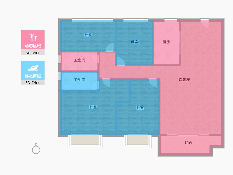 浙江省-嘉兴市-碧桂园·蔚蓝-105.00-户型库-动静分区