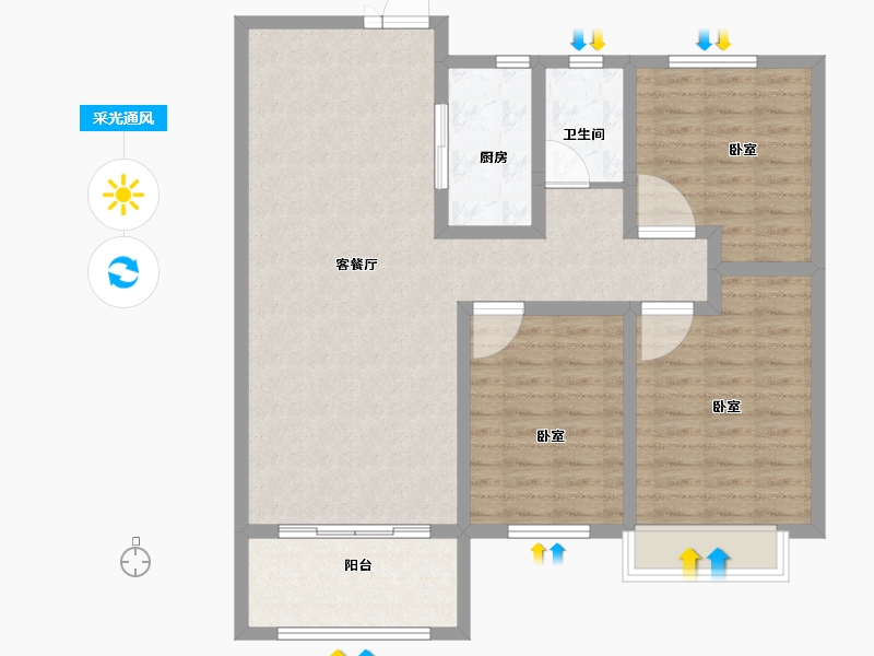 河南省-安阳市-国宾府-100.58-户型库-采光通风