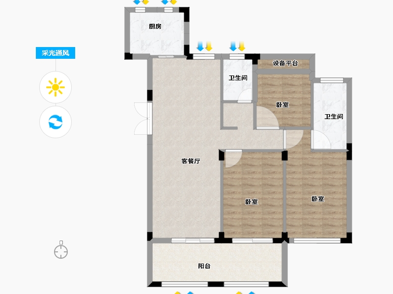 浙江省-绍兴市-瑞泽家园-90.51-户型库-采光通风