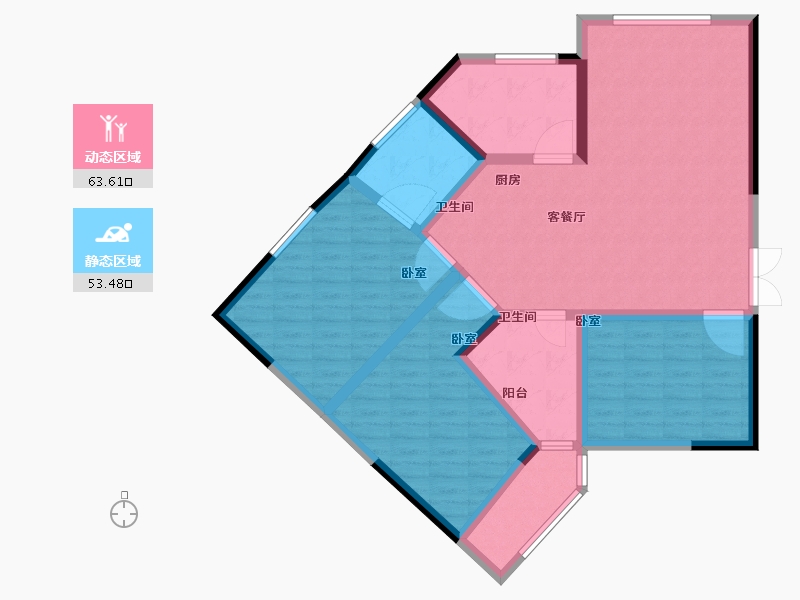 河南省-郑州市-华美仟企汇-104.86-户型库-动静分区