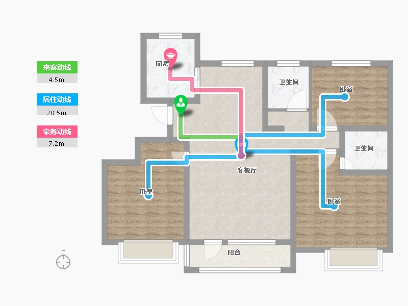 山东省-菏泽市-冠泽海棠湾-96.00-户型库-动静线