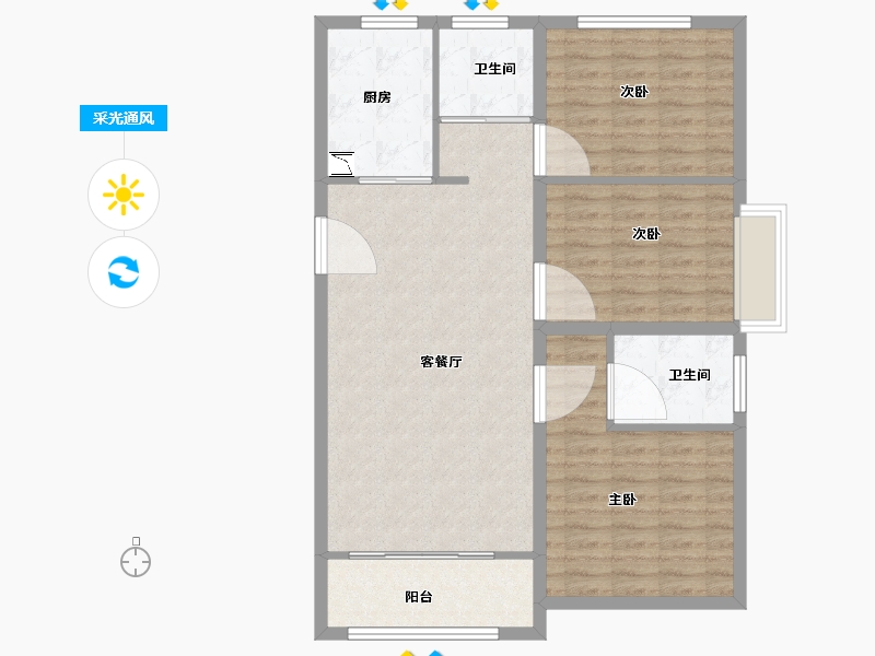 山东省-济南市-世茂原山首府-96.01-户型库-采光通风