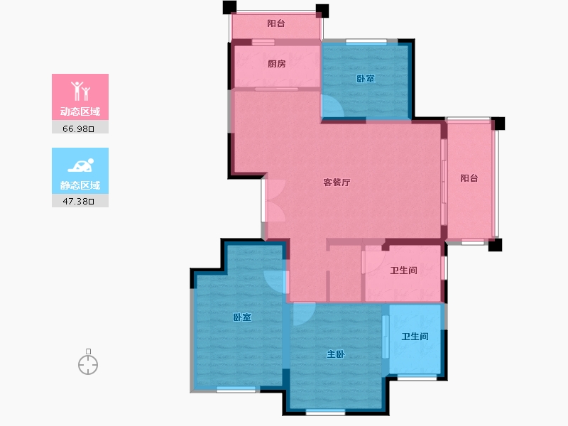 河南省-郑州市-郑东华府·TIVOLI-103.00-户型库-动静分区