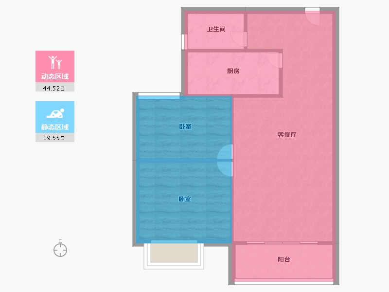 浙江省-嘉兴市-碧桂园·蔚蓝-57.86-户型库-动静分区