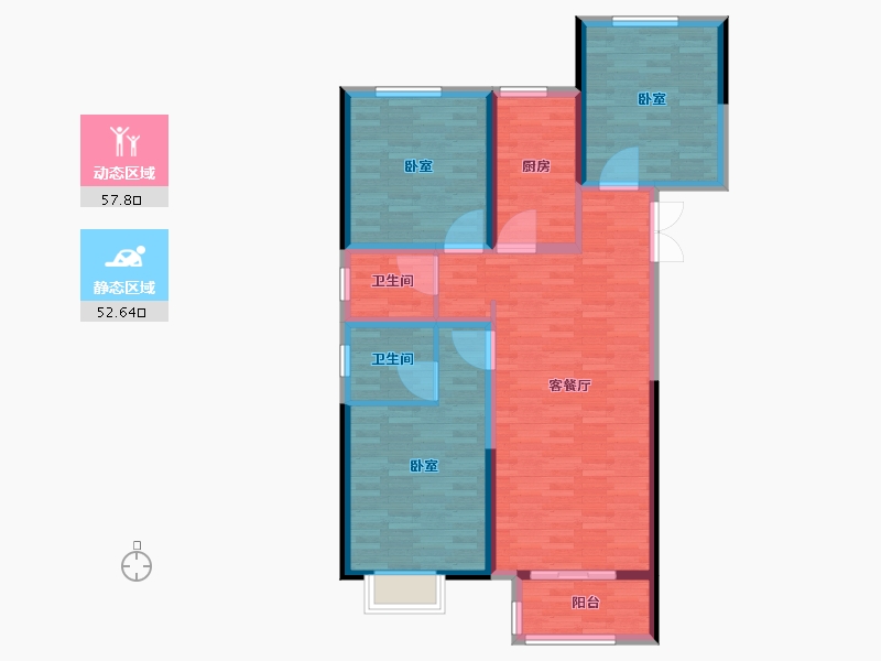 河南省-郑州市-佳源·名门橙邦-99.32-户型库-动静分区